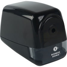 Business Source Electric Pencil Sharpener Helical - AC Adapter Powered - 3.9" Height x 4.5" Width - Black - 1 Each