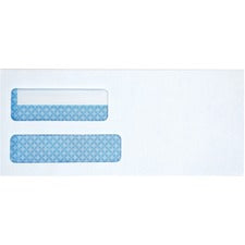 Business Source Double Window #10 Envelopes Double Window - #10 - 24 lb - Self-sealing - White - 500 / Box