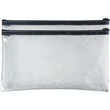 Sparco Wallet Bag 11" Length x 6" Width - Zipper Closure - Clear - Currency, Check, Paperwork - 2 / Pack