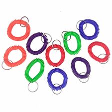 Sparco Split Ring Wrist Coil Key Holders 2.1" Height x 2.1" Width x 2.4" Length - Assorted - 10 / Pack