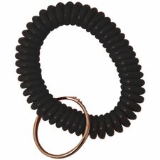 Sparco Split Ring Wrist Coil Key Holders 2.1" Height x 2.1" Width x 2.4" Length - Black - 6 / Pack