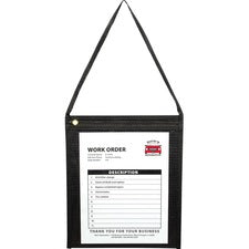 C-Line Fabric Hanging Strap Shop Ticket Holders 12" Height x 9" Width - Fabric - Clear - 15 / Box