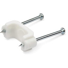StarTech.com 100 Pack Cable Clips with Nails Cable Clip - White - 0.40" Length - Polyethylene - 100 / Pack - TAA Compliant