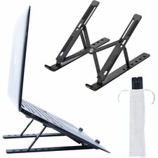 DAC&reg; MP-222 Portable and Adjustable Laptop/Tablet Stand, Black Upto 15.6" Screen Size Notebook, Tablet, Cell Phone Support - Aluminum Alloy, Silicon - Black