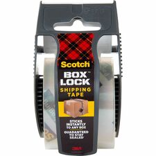 Scotch Box Lock Dispenser Packaging Tape 22.20 yd Length x 1.88" Width - Clear - Dispenser Included - 1 Roll