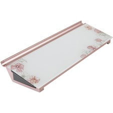 Quartet Floral Design Glass Dry-Erase Desktop Pad 18" (1.5 ft) Width x 6" (0.5 ft) Height - Multi Glass Surface - Rectangle - Horizontal - Desktop - 1 Each