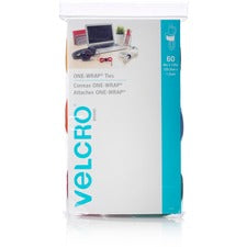 VELCRO&reg; One Wrap Cable Ties Cable Tie - Assorted - 8" Length - 60 / Pack