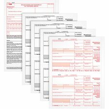 TOPS 5-part 1099-MISC Tax Forms 5 Part - White - 50 / Pack