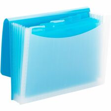 Smead Letter Expanding File 8 1/2" x 11" - 7 Pocket(s) - 6 Divider(s) - Teal, Clear - 1 Each