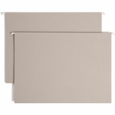 Smead TUFF 1/3 Tab Cut Legal Recycled Hanging Folder 8 1/2" x 14" - 3" Expansion - Top Tab Location - Assorted Tab Position - 14 pt. - Steel Gray - 10% Recycled - 18 / Box