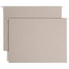 Smead TUFF 1/3 Tab Cut Legal Recycled Hanging Folder 8 1/2" x 14" - 4" Expansion - Top Tab Location - Assorted Tab Position - Steel Gray - 10% Recycled - 18 / Box