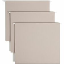 Smead TUFF 1/3 Tab Cut Letter Recycled Hanging Folder 8 1/2" x 11" - 3" Expansion - Top Tab Location - Assorted Tab Position - Steel Gray - 10% Recycled - 18 / Box