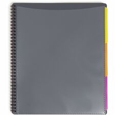 Smead 1/3 Tab Cut Letter Organizer Folder 8 1/2" x 11" - 12 Pocket(s) - Assorted Tab Position - Gray - 1 Each