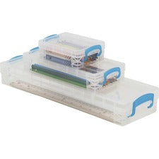 Super Stacker School Kit Snap-tight Closure - Heavy Duty - Stackable - Plastic - Transparent - For Pen/Pencil, Marker, Crayon, Ruler, Office, School, Home, Paper Clip, Rubber Band, Craft Supplies, Storage, ... - 1 Each