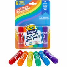 Crayola Project Quick-Dry Paint Sticks Assorted - 6 / Pack