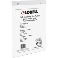 Lorell Wall-Mounted Sign Holders Support 8.50" x 11" Media - Acrylic - Clear - 2 / Pack