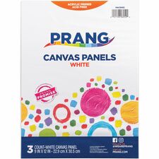 Prang Canvas Panels Painting, Art - 3 Piece(s) - 9" Width x 12" Length - White - Acrylic - 3 / Pack
