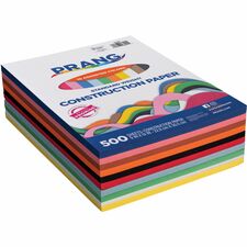 Prang Construction Paper Art Project, Craft Project, Fun and Learning, Cutting, Pasting - 9" Width x 12" Length - 45 lb Basis Weight - Assorted - 500 / Pack