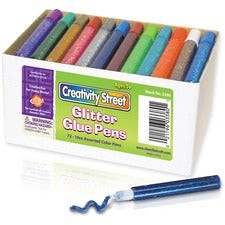 Creativity Street Glitter Glue Pens Classpack Decoration, Fun and Learning, Collage, Classroom - Assorted Neon - 72 / Box