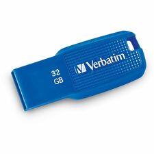 Verbatim 32GB Ergo USB 3.0 Flash Drive - Blue 32 GB - USB 3.0 - Blue - Lifetime Warranty - 1 Each