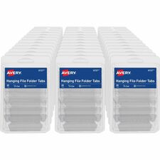 Avery&reg; Hanging File Folder Tabs, 1/5 Cut, 20 Total (06727) 720 Tab(s) - 1/5 - 9" Tab Height x 2" Tab Width - Matte Clear Film Tab(s) - 20/Pack - 36 / Carton