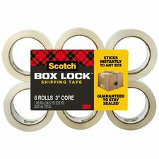 Scotch Box Lock Packaging Tape Refill 55 yd Length x 1.88" Width - Clear - 6 / Pack