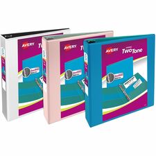 Avery&reg; Ring Binder 2" Binder Capacity - Letter - 8 1/2" x 11" Sheet Size - 530 Sheet Capacity - 530 Ring(s) - Fastener(s): Slant Ring - Pocket(s): 4 - Polypropylene - Black, Blush, Pool Blue, Sage, Teal, White - Adhesive, Durable, Label Holder, Pocket
