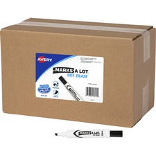 Avery&reg; Marks-A-Lot Value Pack Dry Erase Markers Chisel Marker Point - Erasable - Black Ink - 200 / Carton