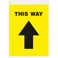 Avery&reg; Floor Decal Print/Message "This Way" - Rectangular Shape - Pre-printed, Tear Resistant, Wear Resistant, Non-slip, Water Resistant, UV Coated, Durable, Removable, Scuff Resistant - Vinyl - Black - 5 / Pack