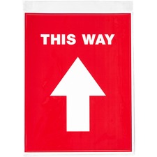 Avery&reg; THIS WAY Social Distancing Floor Decals Print/Message "This Way" - Rectangular Shape - Pre-printed, Tear Resistant, Wear Resistant, Non-slip, Water Resistant, UV Coated, Durable, Removable, Scuff Resistant - Vinyl - White - 5 / Pack