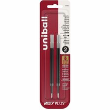 uniball&#8482; 207 PLUS+ Gel Pen 0.70 mm , Medium Point - Black Ink - Super Ink, Water Resistant, Fade Resistant, Fraud Resistant - 2 / Pack
