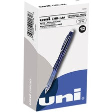 uniball&#8482; CHROMA Mechanical Pencils 0.7 mm Black Lead - HB, #2 - Cobalt Blue Barrel - 1 Dozen