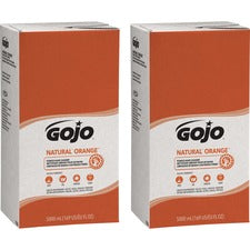 Gojo&reg; Natural Orange Pumice Hand Cleaner Citrus Scent - 1.32 gal - Oil Remover, Grease Remover, Dirt Remover, Soil Remover - Hand - White - Fast Acting - 2 / Carton