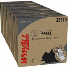 Wypall Oil, Grease & Ink Cloths Ready-To-Use - 16.80" Length x 8.80" Width - Anti-fog, Lightweight, Slip Resistant, Scratch Resistant - White - 100/Pack - 5 / Carton