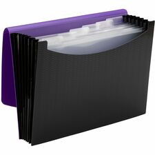 Smead Letter Expanding File 8 1/2" x 11" - 7 Pocket(s) - 6 Divider(s) - Purple, Black - 12 / Carton
