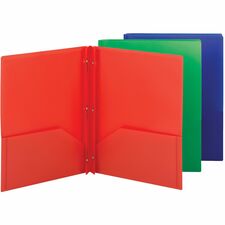 Smead Letter Fastener Folder 8 1/2" x 11" - 180 Sheets Capacity - 2 x Double Tang Fastener(s) - 2 Internal Pocket(s) - Red, Green, Blue - 3/Pack - 3 / Carton
