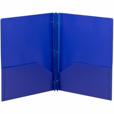 Smead Letter Fastener Folder 8 1/2" x 11" - 180 Sheets Capacity - 2 x Double Tang Fastener(s) - 2 Internal Pocket(s) - Blue - 3/Pack - 3 / Carton