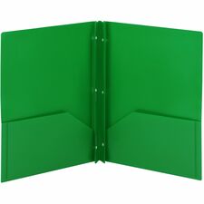 Smead Letter Fastener Folder 8 1/2" x 11" - 180 Sheets Capacity - 2 x Double Tang Fastener(s) - 2 Internal Pocket(s) - Green - 3/Pack - 3 / Carton