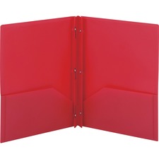 Smead Letter Fastener Folder 8 1/2" x 11" - 180 Sheets Capacity - 2 x Double Tang Fastener(s) - 2 Internal Pocket(s) - Red - 3/Pack - 3 / Carton