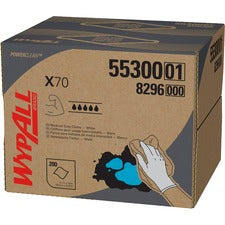 Wypall Power Clean X70 Medium Duty Cloths 11.10" Width x 16.80" Length - White - Pulp Fiber, Polypropylene - 200 / Carton