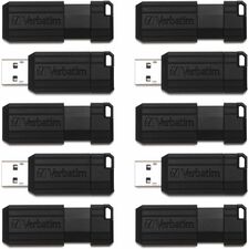 Microban 64GB PinStripe USB Flash Drive - Business 10pk - Black 64 GB - USB 2.0 Type A - Black - 10 / Pack