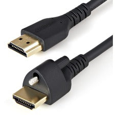 StarTech.com 1m/3ft HDMI Cable with Locking Screw - 4K 60Hz HDMI 2.0 Cable 3.28 ft HDMI Video Cable for Audio/Video Device, TV, Monitor, Projector, Home Theater System, Digital Signage Player, Port Extender, Switch - First End: 1 x 19-pin HDMI 2.0 Digital