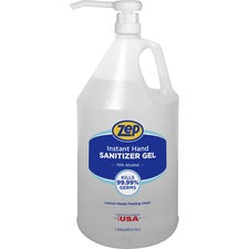 Zep Hand Sanitizer Gel Clean Scent - 1 gal - Pump Dispenser - Kill Germs - Hand - Clear - Residue-free - 1 Each