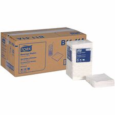 TORK White Beverage Napkin 1 Ply - 9.38" Width x 9.38" Length - White - Paper, Fiber - 500/Pack - 8 / Carton