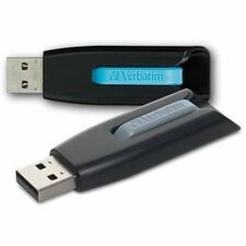 Verbatim 128GB Store 'n' Go V3 USB 3.2 Gen 1 Flash Drive - 2pk - Blue, Gray 128 GB - USB 3.2 (Gen 1) Type A - Blue, Gray - Lifetime Warranty - 2 / Pack