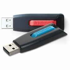 Verbatim 64GB Store 'n' Go V3 USB 3.2 Gen 1 Flash Drive - 2pk - Red, Blue 64 GB - USB 3.2 (Gen 1) Type A - Blue, Red - Lifetime Warranty - 2 / Pack