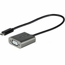 StarTech.com USB-C/VGA Video Adapter 1 x 24-pin Type C Powered USB Male - 1 x 15-pin HD-15 VGA Female - 1920 x 1200 Supported - Black - 1 Each