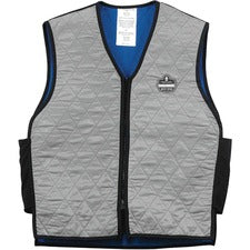 Ergodyne 6665 Evaporative Cooling Vest Medium - Polyester, Fabric, Nylon, Mesh - Black, Gray - Water Repellent, Pocket, Comfortable, Durable, Ventilation, Stretchable, Lightweight, Washable, Breathable, Evaporation Resistant - 1 Each