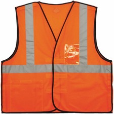 Ergodyne Type R C2 Breakaway Mesh Vest Recommended for: Utility, Construction, Baggage Handling, Emergency, Warehouse - 4-Xtra Large/5-Xtra Large - Hook & Loop Closure - Polyester Mesh, Mesh Fabric - Orange - Reflective, Pocket, Breathable, Lightweight, B