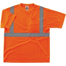 Ergodyne 8289 Type R Class 2 T-Shirt Extra Small (XS) Size - Fabric, Polyester - Orange